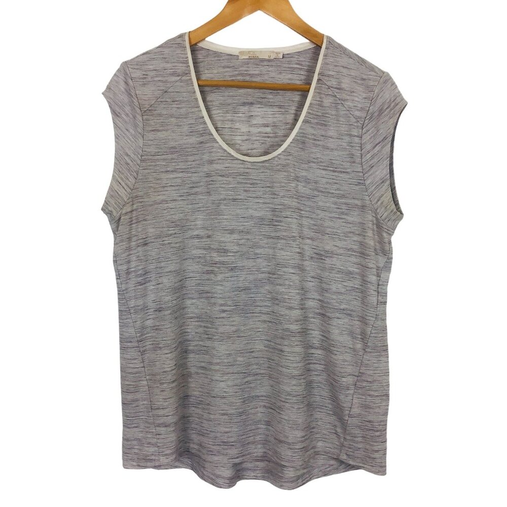 prAna Women's Everett Top Sz Medium Soft Spun Short Sleeve Gray Athleisure